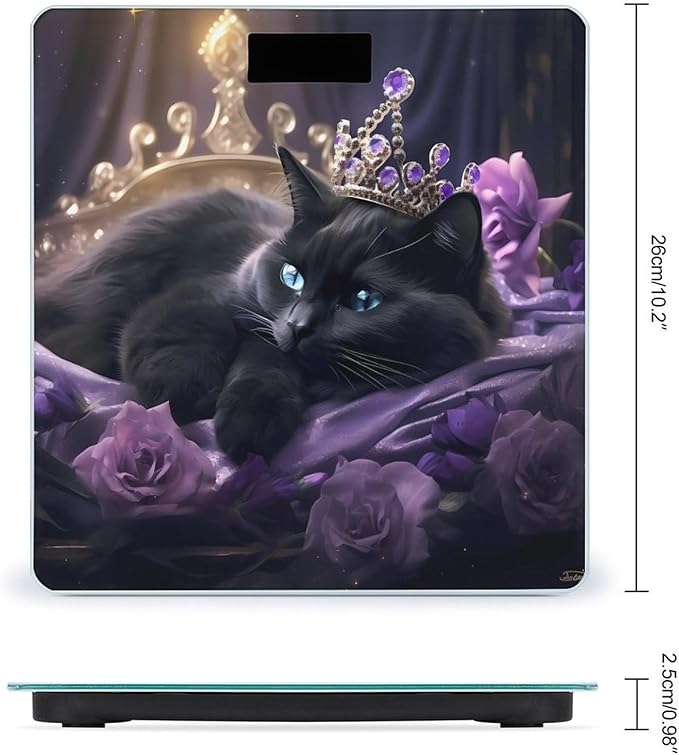 Purple Rose and Cat Electronic Scale for Body Weight Digital LCD Bathroom Scale Weighing Scale style