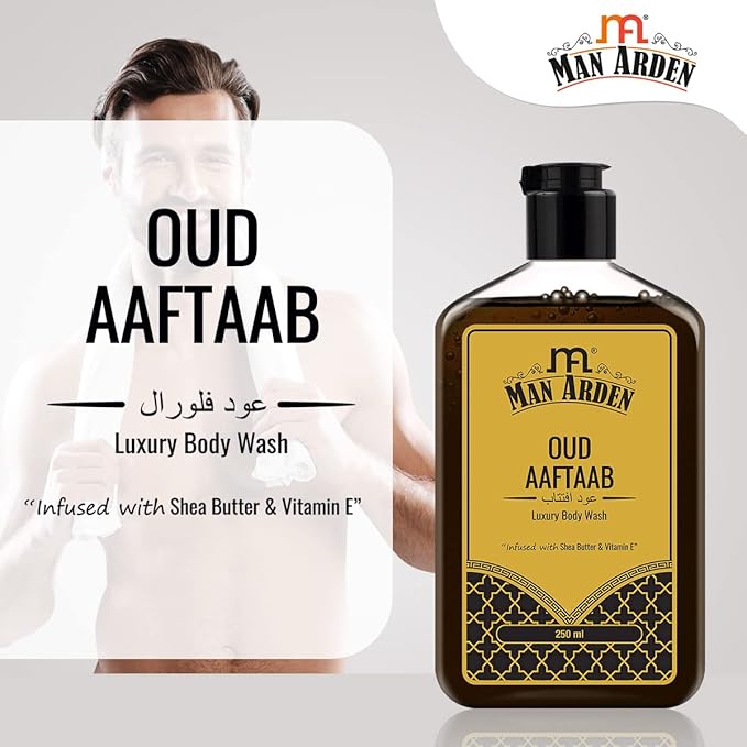 Man Arden Oud Aaftaab Luxury Body Wash Infused With Shea Butter &amp Vitamin E 250ml