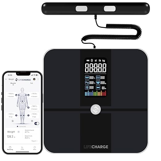 LifeCHARGE 8 Electrode Smart Body Fat Scale 2 PRO Scales for Body Weight and Fat. Large Display BMI Digital Weight Scale Full Body 29 Composition Analyzer with Report Accurate Bathroom Scale