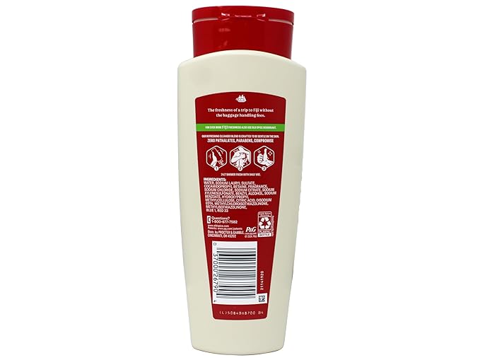 Old Spice Body Wash - Fiji - With Palm Tree - Net Wt. 16 FL OZ (473 mL) Per Bottle - Pack of 4 Bottles