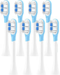 8Pcs Replacement Toothbrush Heads Compatible for T301 T302 T501 with Soft Bristles(8 BJ White)