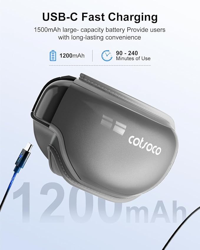 cotsoco Eye Massager with Heat &amp Bluetooth Music Mothers Day Birthday Gifts for Women Reduce Eye Strain Headache Relief and Improve Sleep Eye Care Device for Migraine-Grey