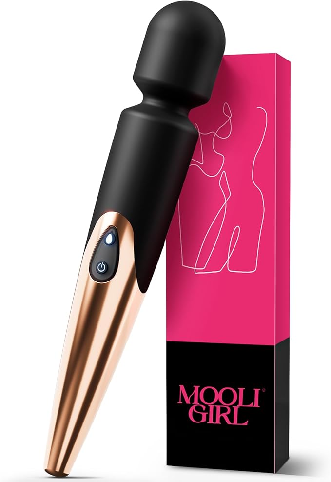 MOOLIGIRL Personal Massagers Woman 12-Inch Wireless Massager with 3 Speeds 7 Modes IPX6 Waterproof USB Rechargeable Ultra-Quiet Handheld for Muscle Relaxation &amp Self-Care (Black)