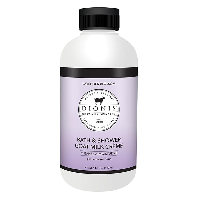 Dionis Goat Milk Bath Soap &amp Liquid Shower Crème Lavender Blossom 14.5oz (Pack of 1)