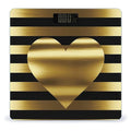 Gold Heart Stripe Scale for Body Weight Accurate Digital Bathroom Scale Toughened Glass High Precision Scales Smart Weight Scales with Large LCD Backlight Display Weighing Machine