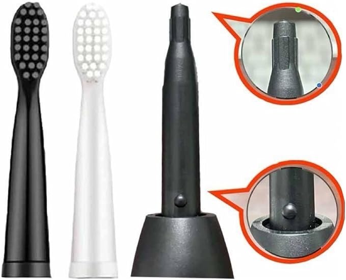 16pcs Replacement Toothbrush Heads Compatible for Jianpai JD005 RH2305/X.Q.M. B-1/Royalstar101 Soft Bristles Nozzles(16pcs Black)