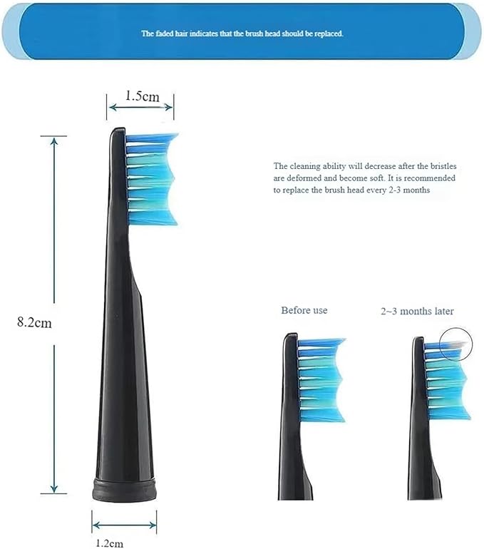 20PCS Replacement Toothbrush Heads Compatible for PC-080/PC-081/PC-082/PC-091/PC-092 Electric Bristles Nozzles