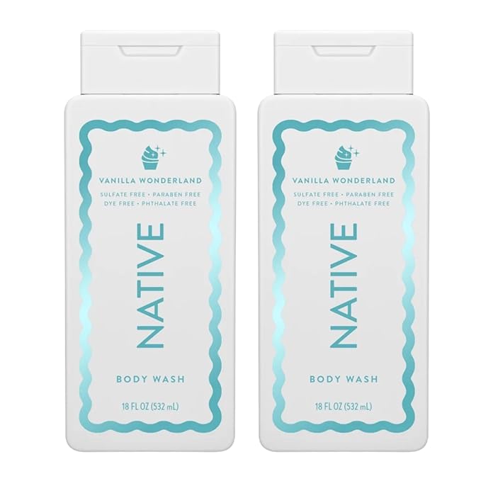 Native Vanilla Wonderland Body Wash Holiday Limited Edition Sulfate &amp Paraben Free 18 fl oz Set of 2