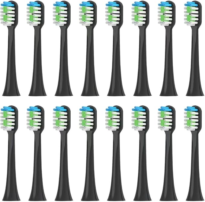 Replacement Toothbrush HeadsCompatible for Sarmocare S100 S200 S600 S700 S800 S900 S710 S820 S910 Electric(16pcs Black)