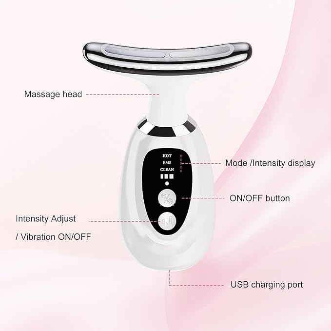 Red-Light-Therapy-for-Face and Neck-Eye-Head Massager7 Colors Skin Rejuvenation Lifting Facial Massager for ToningGlow BoostWrinkle for BirthdayChristmasMothers DayValentines Day Gifts(Green)