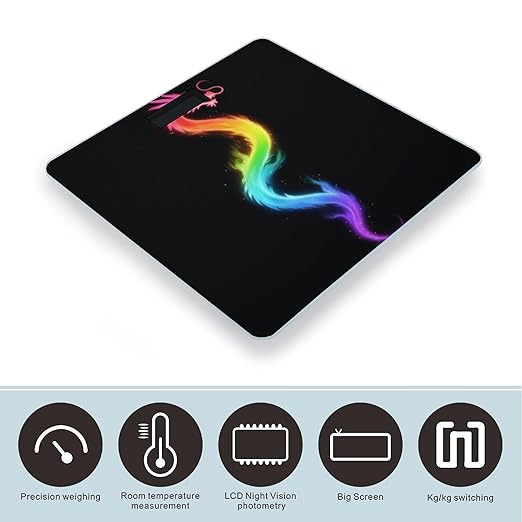 Women's Fashion Automatic Switch Digital Bathroom Weighing Scale Smart Scale Fire Rainbow Dragon