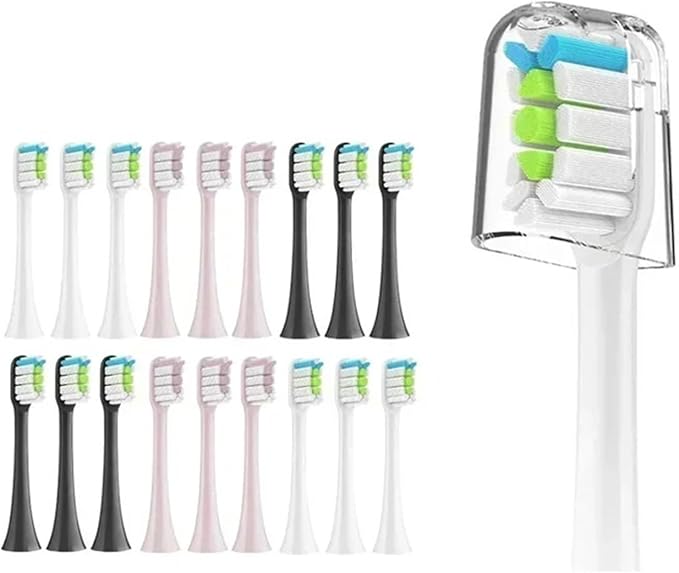 Compatible for X3 X5 X3U X1 V1 V2 Clean Brush Heads Replacement Head Bristle Electric Nozzles with Anti-dust Cap(2 Pink 3 White)