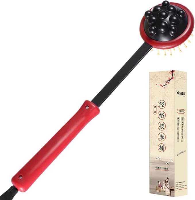 益拍按摩锤 Manual Body Massage Hammer 子经络捶棒健康拍痧板 Extendable Back Scratcher不求人敲打养生痒痒挠捶背器 HomeOffice Body Electric Massagers