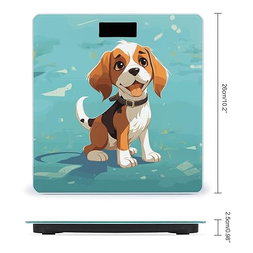 Cartoon Beagle Dog Weight Scale Digital Electronic Scales Bathroom Scale Larg LCD Backlight Display High Precisio MeasurementsTempered Glass