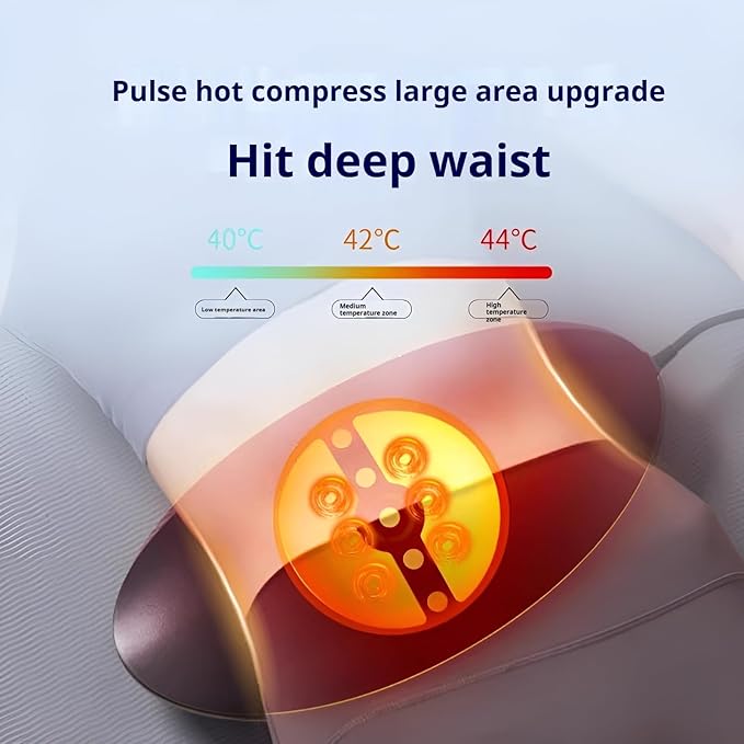 Upgraded Lumbar Massage - Electric Heated Lumbar Massager for Relief of Lower Back Pain 26° Oscillating Lumbar Traction Massager Heating Vibrating and Adjustable Back Stretcher