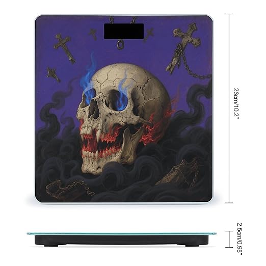Skull Scale for Body Weight Sturdy Tempered Glass Weighing Scales with LCD Display Accurate Digital Bathroom Scale Convenient Body Fat Smart Scales Easy Read