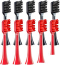 10 Pieces of Toothbrush Heads Compatible with APIYOO G7/P7/Y8/T9/T10/T6S/T7S/A7/SUP/MOLE Replacement Brush with Soft Bristles(10PCS Black Red)