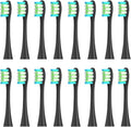 16pcs Replacement Brush Compatible for Oclean Sonic X/Pro/ Z1/ SE F1 One PW01/03/05/07/09 P5 Electric Toothbrush(16 Black)