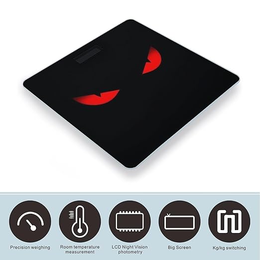 Digital Bathroom Weighing Scale Energy Saving Scale Smart Scale for Body Weight Evil Black Red Eyes