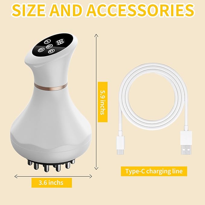 Handheld Electric Lymphatic Drainage Massager: Body Sculpting Machine and Anti Cellulite Massage Tool for Cellulite &amp Stretch Marks with Microcurrent Red Light Heat &amp Vibration