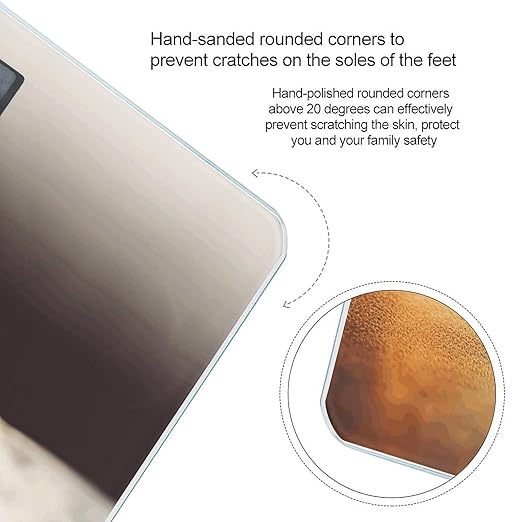 Hot Coffee Bathroom Scale Large LCD Backlight Display Digital Scale Rounded Corners Body Scales Automatic Power On/Off Bathroom Scales for Home Bedrooms
