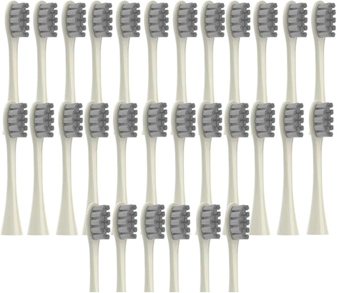 30/50PCS Vacuum Brush Compatible for Oclean X PRO/ Z1/ F1/ One/Air 2 /SE Replacement Head Toothbrush Nozzles Soft Bristle(30BeigeGray)