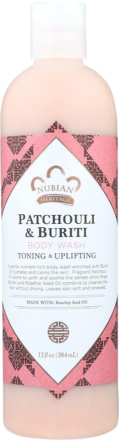 Nubian Heritage Patchouli &amp Buriti Body Wash Toning &amp Uplifting 13 Oz (Pack of 3)