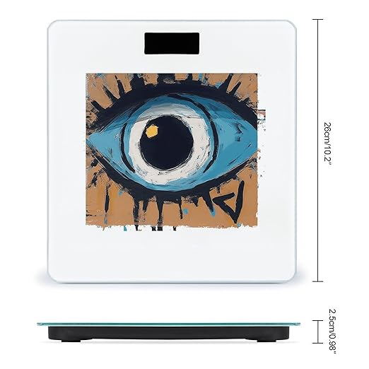 Evil Eye Bathroom Scale Large LCD Backlight Display Digital Scale Rounded Corners Body Scales Automatic Power On/Off Bathroom Scales for Home Bedrooms