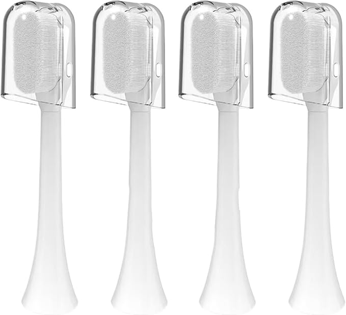 2/4PCS Ultra-fine Soft Toothbrush Gum Care Sensitive Nano Brush Heads forCompatible Phili HX3/HX6/HX9(4PCS White)