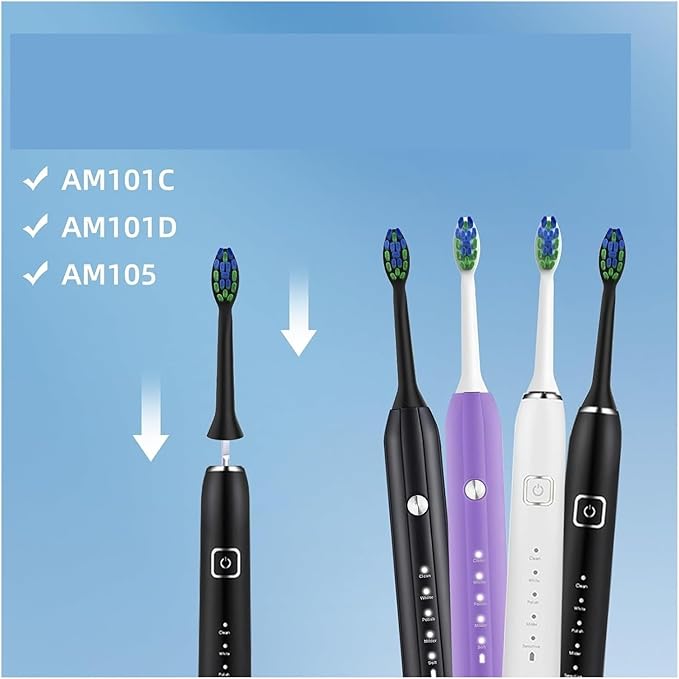 16PCS Replacement Brush Heads Compatible for 7AM2M AM101/AM105 Toothbrush Vacuum Soft Bristle Nozzles(16pcs White)