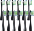 12PCS Replacement Brush HeadsCompatible for Oclean X PRO/ Z1/ F1/ One/Air 2 /SE(12pcs Black)