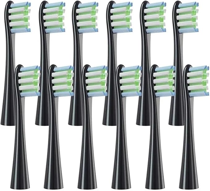 12PCS Vacuum Sealed Packed Replacement Brush HeadsCompatibility for Oclean X PRO/ Z1/ F1/ One/Air 2 /SE Soft Deep Cleaning(12pcs Black)