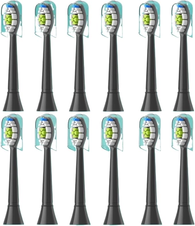 12-16pcs Replacement Toothbrush HeadsCompatible for with Soft Electric Brush Head 4100 6500 6100 7500 5(12pcs Black)
