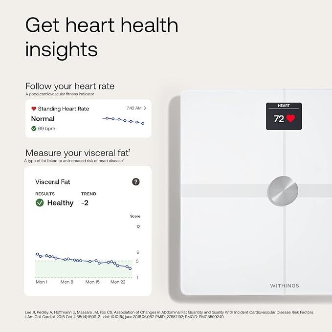 WITHINGS Body Smart - Accurate Scale for Body Weight and Fat Percentage Body Composition Wi-Fi and Bluetooth Weight Scale Baby Weight Scale Smart Scale Apple Health Compatible Bathroom Scale