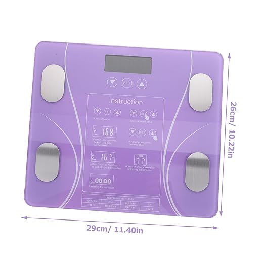VOSAREA Household Electronic Precision Weight Scale Intelligent LED Display Fat Measuring Digital Bathroom Scale Creative Design Without Battery Purple Battery Style
