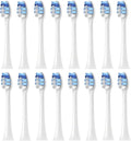 Compatible for 16pcs Replacement Toothbrush Heads Compatible with Brush with Protective Cover Soft Bristles(16pcs White)