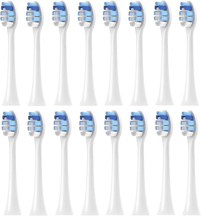 Compatible for 16pcs Replacement Toothbrush Heads Compatible with Brush with Protective Cover Soft Bristles(16pcs White)