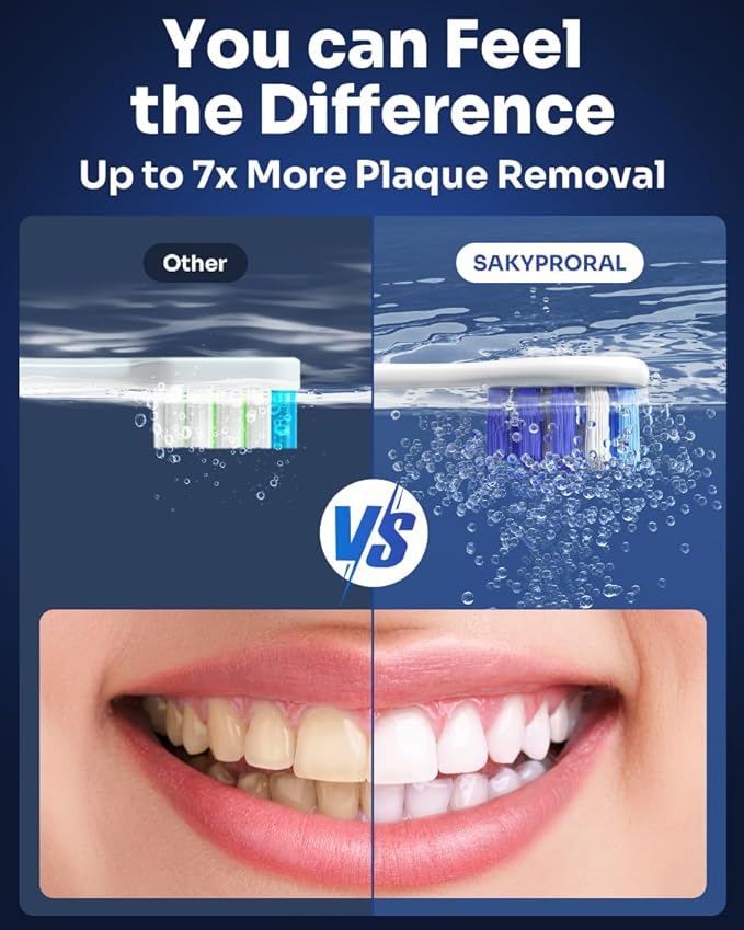 AI Electric Toothbrush w/ 6 Brush Heads Smart Sonic Toothbrush for Adults Kids Teens 150-Day Rechargeable Battery Whitening Real-Time Brushing Map Travel Case (G5S)