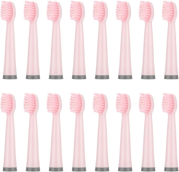 for AUX A11 Electric Toothbrush Replacement Heads Compatible for UPHYLIAN/KONKA/PHYLIAN Soft Brush Bristles Nozzles(16PCS Pink)