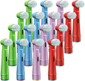 Electric Toothbrush Replacement Heads Compatible for Oral-BD100 D25 D30 D32 4739 3709 3744 Basic Cleaning Soft Bristles(16 pcs)