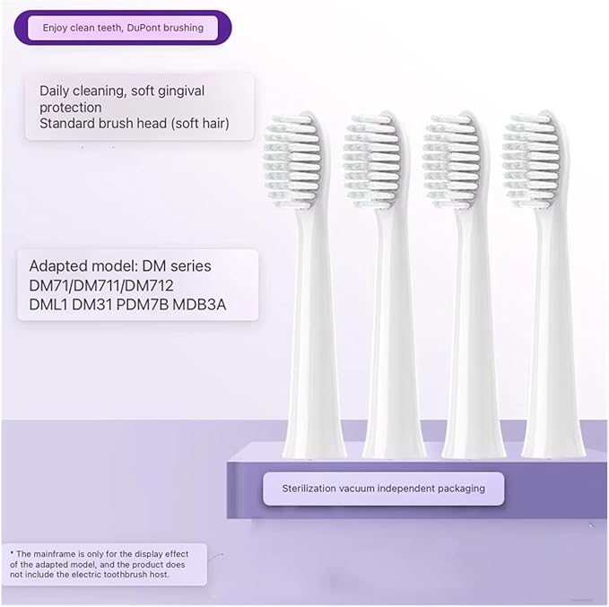 8PCS Replacement Toothbrush Head Compatible for Doltz DM71/DM81/DM711/DM712/DM61/DML1/DM31/PDM7B/MDB3A Electric
