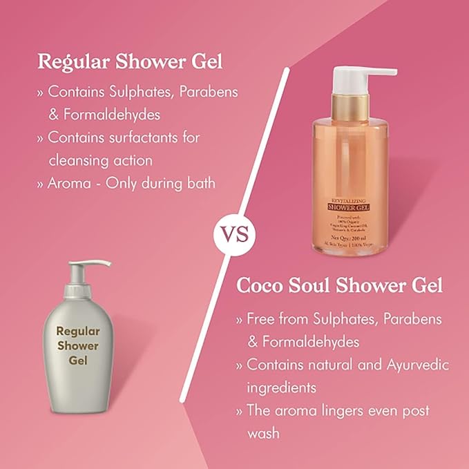 VS Shower Gel with Coconut &amp Ayurveda| Sulphate &amp Paraben Free| Mineral Oil &amp Silicones Free |100% Vegan | 200ml