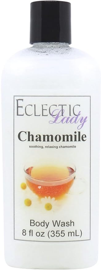 Eclectic Lady Liquid Pearl Body Wash - Chamomile Scent 3-in-1 Use For Bubble Bath Hand Soap &amp Body Wash Phthalate-Free Chamomile Fragrance Handcrafted in USA (8 oz)