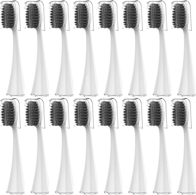 Replacement Toothbrush HeadsCompatible for Seago S9 S1 S6 S8 S21 S26 S28 SG540 SG860 SG861 SG986 SG987 SG988 2752(16pcs White)