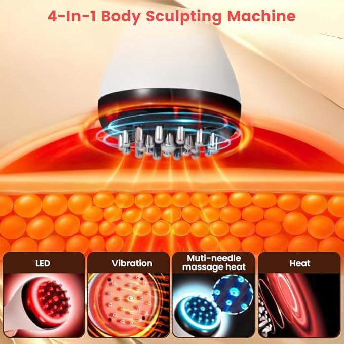Drainage Massager &amp Anti Cellulite Massage ToolFascia Blaster for CelluliteHelps Reduce Stretch Marks for Legs Arms &amp BellyBody Sculpting Machine with Microcurrent Light Vibration