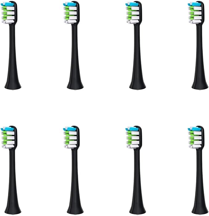 Replacement Toothbrush Heads Compatible for SOUNESS SN903/SN901/SN801 Electric Nozzle8-16(8black Whitening)