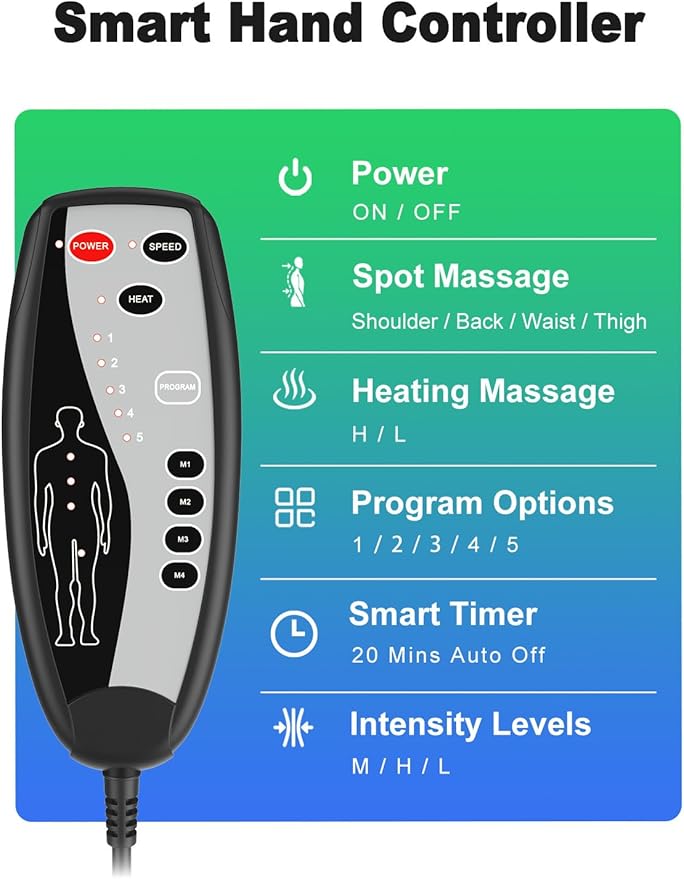 Vibration Back Massager for Chair with Heat Massage Chair Heating Pad with Lumbar Traction Seat Massager for Seniors Office Workers &amp Family Fatigue &amp Pain Relief in Office Home Use