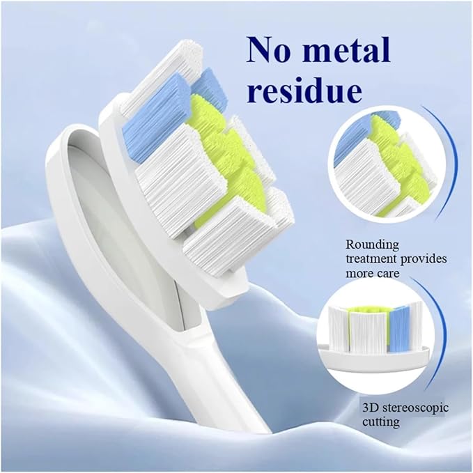 Brush Heads 10PCS Compatible for H X3/6/8/9 Series Toothbrush Vacuum Sealed Packaged Replacement Toothbrushes(10PCS-W2-black)