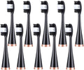 10/8pcs Electric Toothbrush Replacement HeadsCompatible for LC-H156/M07 Smart Tooth Brush Replace Heads(Black)