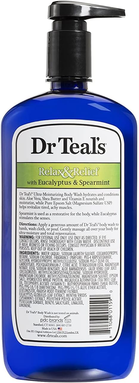 Dr Teal's Body Wash Relax &amp Relief with Eucalyptus &amp Spearmint 24 oz (Pack of 5)